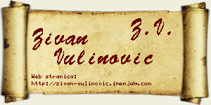 Živan Vulinović vizit kartica